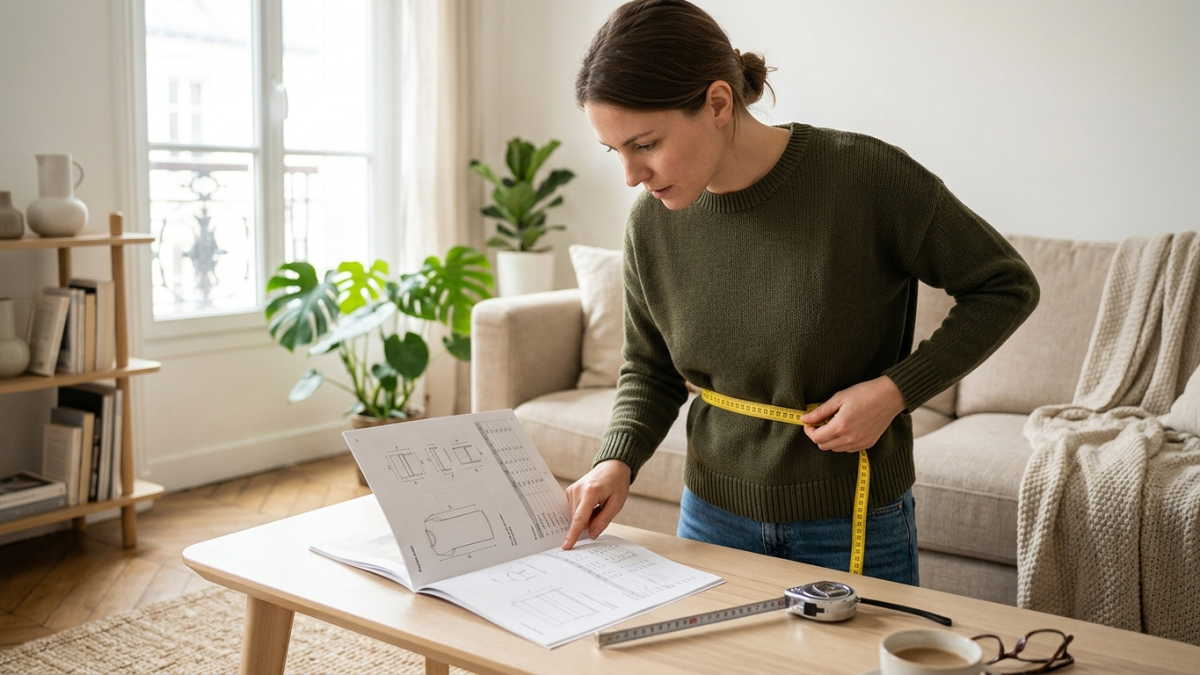 comparer mensurations vêtement morphologie en V petite taille